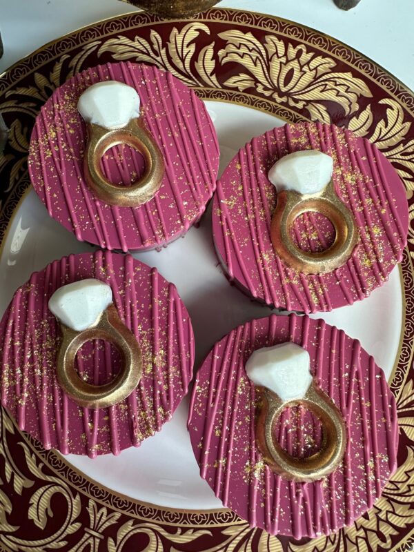 24 Piece Burgundy and Gold Chocolate Treat Party Bundle For Engagement Party Favors/Party Favors/Birthday Party/Wedding Party Favors - Image 2