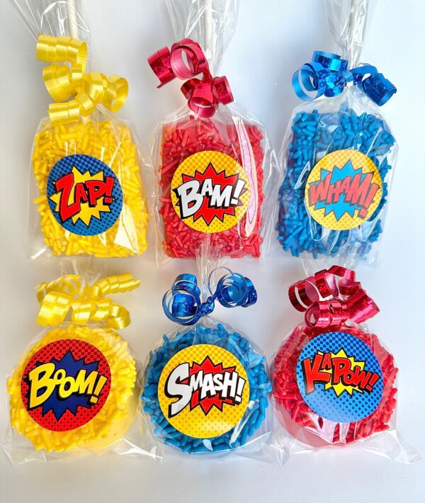 12 Piece Super Hero Treat Package For Birthday Party/Super Hero Theme/Party Favors/Oreos/Rice Krispie Treats - Image 3