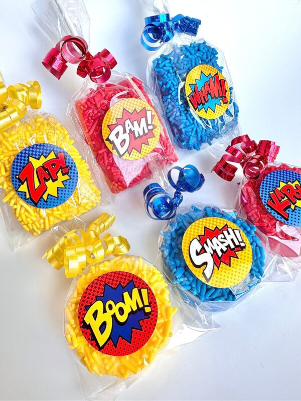 12 Piece Super Hero Treat Package For Birthday Party/Super Hero Theme/Party Favors/Oreos/Rice Krispie Treats - Image 2