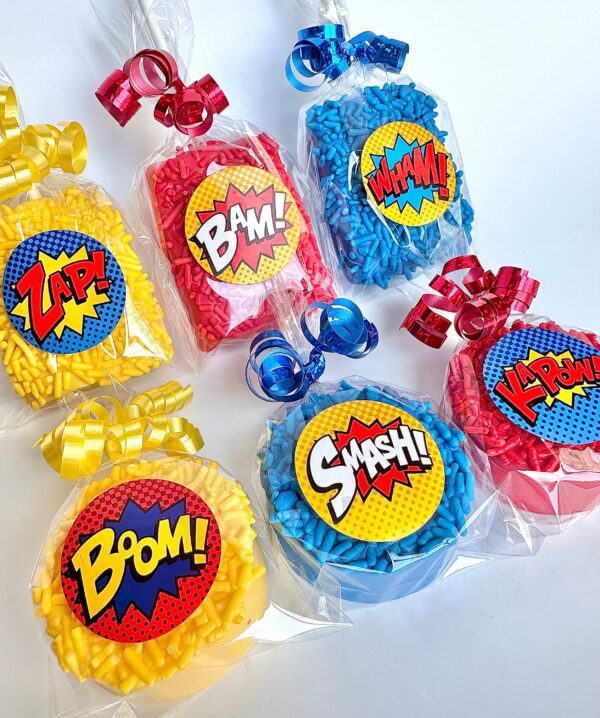 12 Piece Super Hero Treat Package For Birthday Party/Super Hero Theme/Party Favors/Oreos/Rice Krispie Treats - Image 5