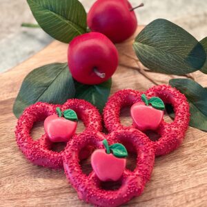 12-Red Apple Chocolate Covered Pretzels  For Birthday Gift/Anniversary Gift/Special Occasion/Baby Shower/Party Favors/Teacher Gift