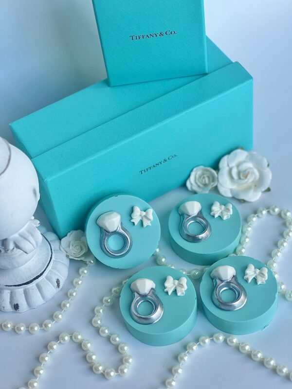 12-Tiffany Inspired Chocolate Covered Oreos With Diamond Rings For Engagement Party/Wedding Shower/Shower Favor