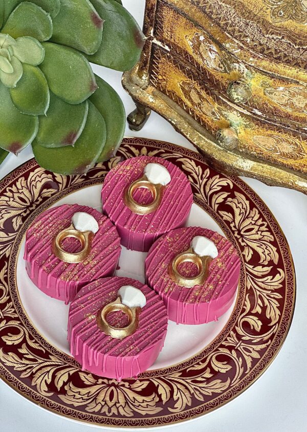 24 Piece Burgundy and Gold Chocolate Treat Party Bundle For Engagement Party Favors/Party Favors/Birthday Party/Wedding Party Favors - Image 3
