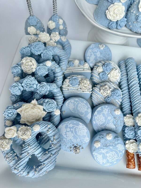 36 Piece Dusty Blue & White Chocolate Treat Party Package For Wedding Favors/Birthday Party Favors/Party Favors/Baby Shower Favors - Image 2