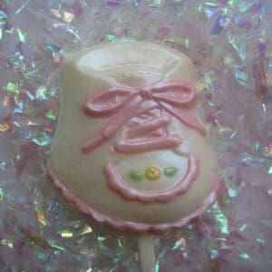 12-Baby Girl Booty White Chocolate Lollipops For Baby Shower/Party Favors/Baby Shoes