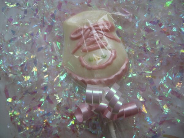 12-Baby Girl Booty White Chocolate Lollipops For Baby Shower/Party Favors/Baby Shoes - Image 5