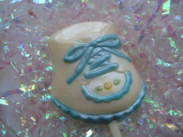 12-Baby Boy Booty White Chocolate Lollipops For Baby Shower Favors/Party Favors/Chocolate Baby Shoe