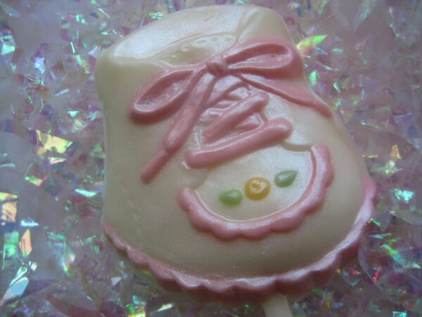 12-Baby Girl Booty White Chocolate Lollipops For Baby Shower/Party Favors/Baby Shoes - Image 3