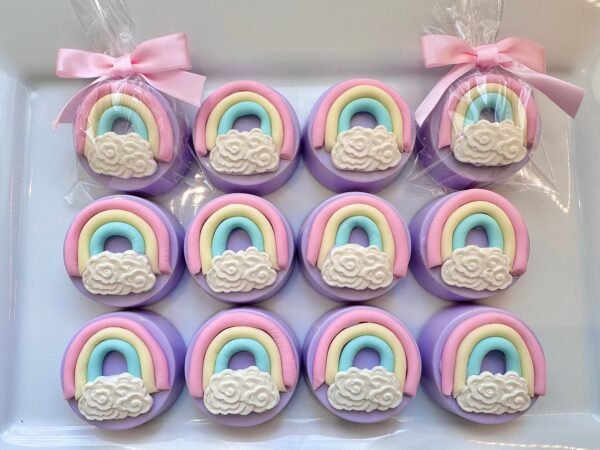 12- Rainbow Chocolate Covered Oreo Favors For Unicorn Party/Birthday Party/Baby Shower