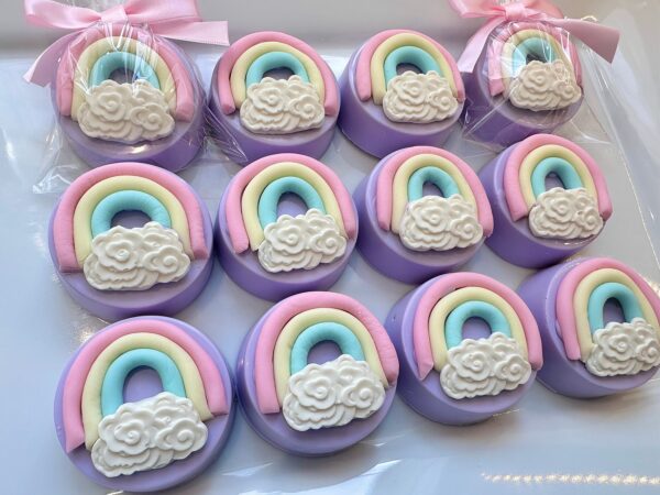 12- Rainbow Chocolate Covered Oreo Favors For Unicorn Party/Birthday Party/Baby Shower - Image 2
