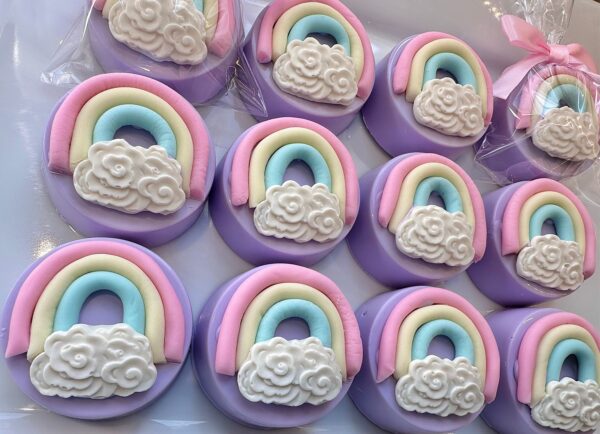 12- Rainbow Chocolate Covered Oreo Favors For Unicorn Party/Birthday Party/Baby Shower - Image 3