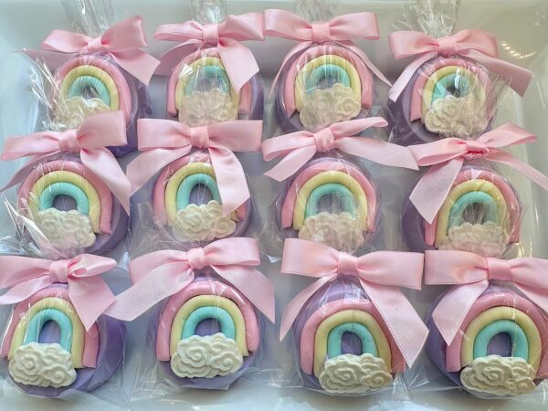 12- Rainbow Chocolate Covered Oreo Favors For Unicorn Party/Birthday Party/Baby Shower - Image 4