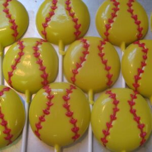 24-Chocolate Softball Lollipops