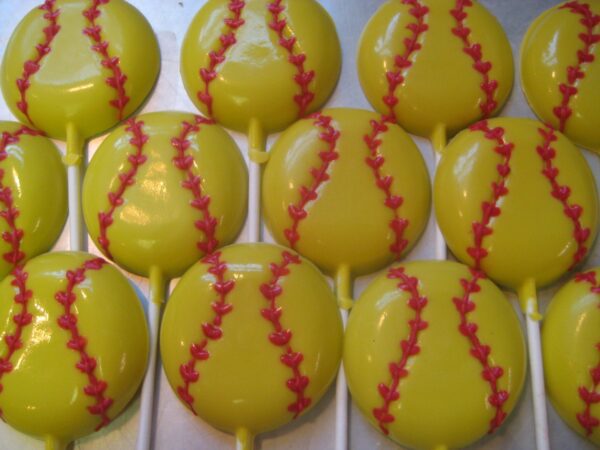 12-Chocolate Softball Lollipops