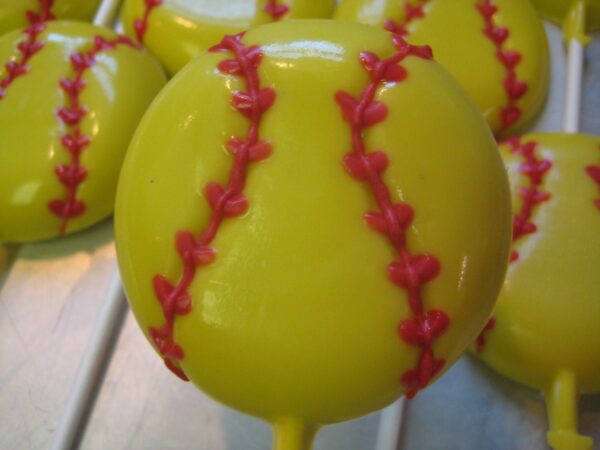 12-Chocolate Softball Lollipops - Image 3