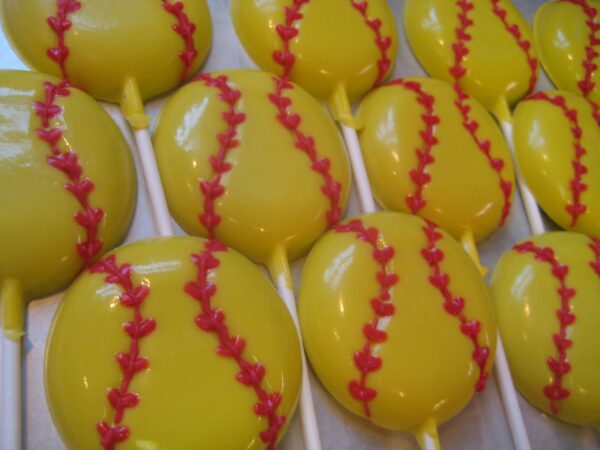 12-Chocolate Softball Lollipops - Image 4