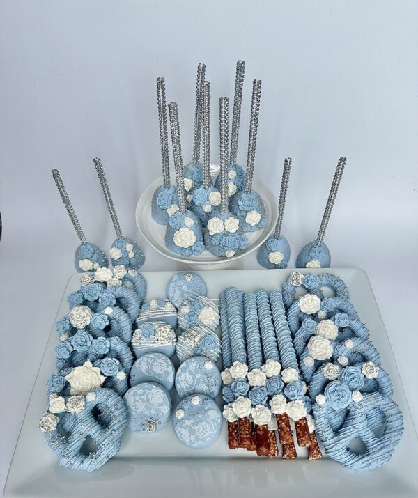 36 Piece Dusty Blue & White Chocolate Treat Party Package For Wedding Favors/Birthday Party Favors/Party Favors/Baby Shower Favors - Image 5