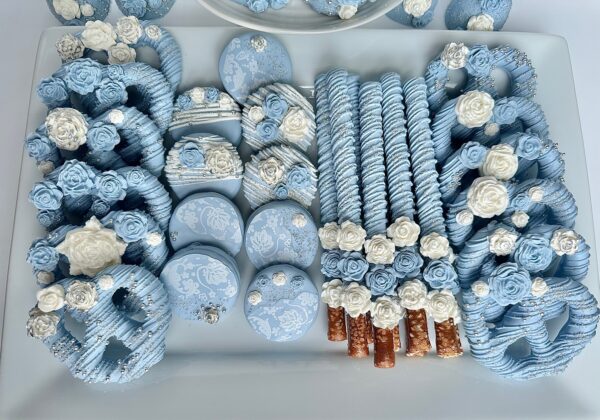 36 Piece Dusty Blue & White Chocolate Treat Party Package For Wedding Favors/Birthday Party Favors/Party Favors/Baby Shower Favors - Image 4