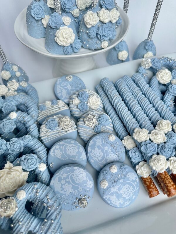 36 Piece Dusty Blue & White Chocolate Treat Party Package For Wedding Favors/Birthday Party Favors/Party Favors/Baby Shower Favors - Image 7