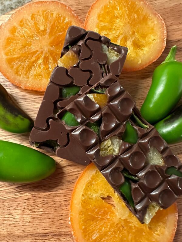 10 Jalapeño & Orange Dark Chocolate Bars/Hot Peppers/Spicy Chocolate/Orange Chocolate/Sweet Chocolate/Candied Oranges - Image 3
