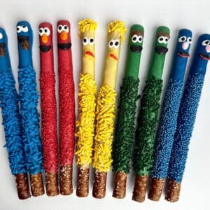 20-Assorted Sesame Character Pretzel Rod Favors For Birthday Party/Party Favor/Children’s Party