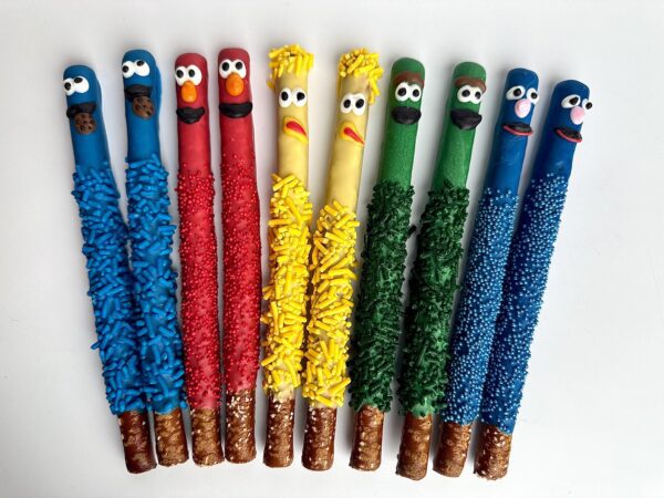 20-Assorted Sesame Character Pretzel Rod Favors For Birthday Party/Party Favor/Children’s Party