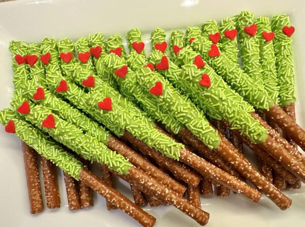 12-Grinch Chocolate Covered Pretzels/Stocking Stuffers/Party Favors/School party/Christmas gift - Image 3