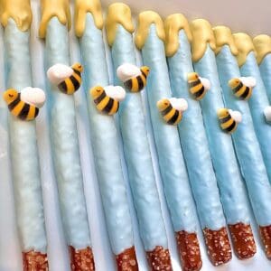 12-Honey Bee Chocolate Covered Pretzels For Birthday Favors/Shower Favors/Party Favors/Winnie the Pooh.