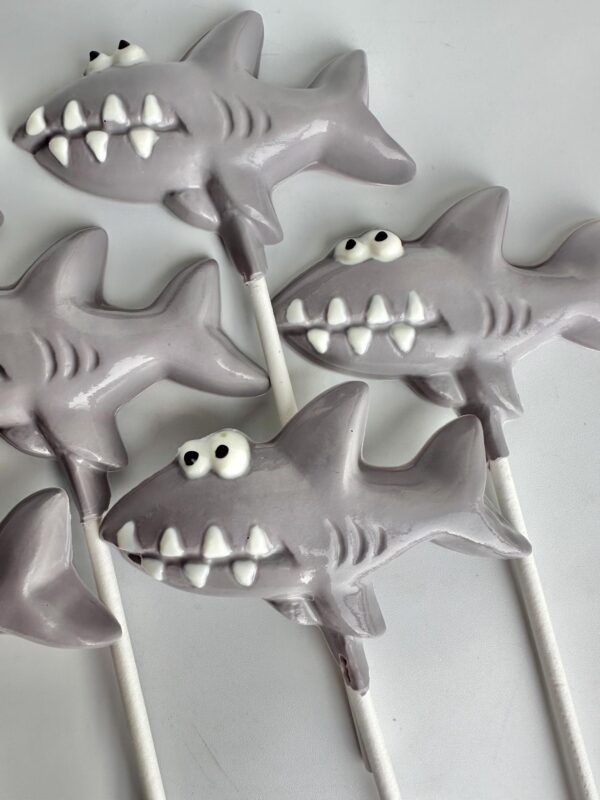 12-Chocolate Shark Lollipop Favors For Birthday Party/Party Favors - Image 5