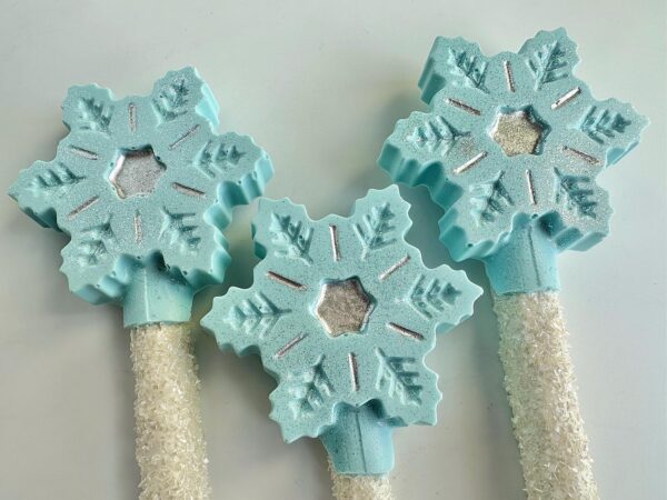 12-Snowflake Chocolate Covered Pretzel Rod Wand Favors - Image 5
