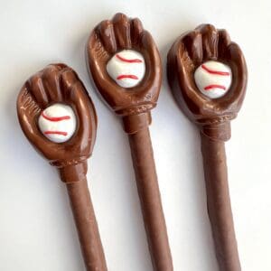 12-Baseball Glove Chocolate Covered Pretzel Rods For Baseball Party/Baseball Game/Baseball Fan/Party Favors
