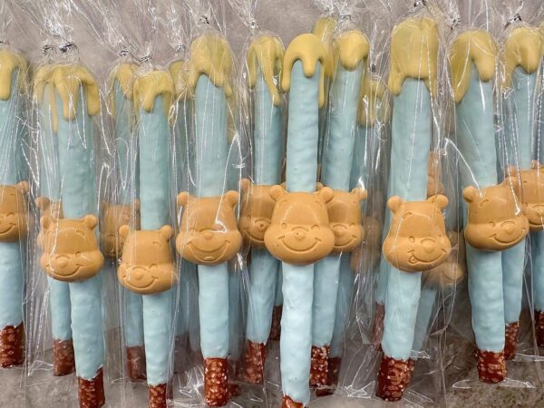 12-Pooh Face With Honey Chocolate Covered Pretzels For Birthday Favors/Shower Favors/Party Favors/Winnie the Pooh. - Image 3