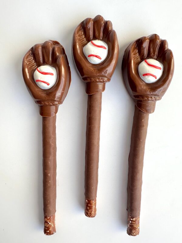 12-Baseball Glove Chocolate Covered Pretzel Rods For Baseball Party/Baseball Game/Baseball Fan/Party Favors - Image 3