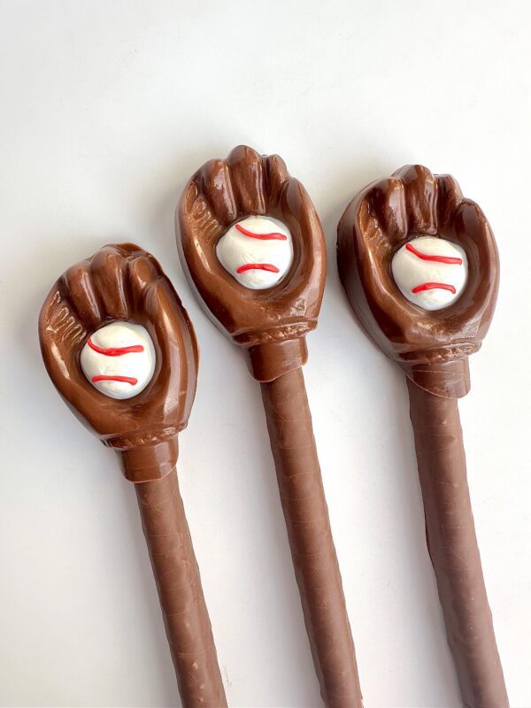 12-Baseball Glove Chocolate Covered Pretzel Rods For Baseball Party/Baseball Game/Baseball Fan/Party Favors - Image 4