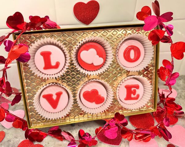 6-LOVE Valentine Chocolate Covered Oreos with Hearts/Valentine Gift/Party Favors/Valentine Party/Sweetheart Gift - Image 2