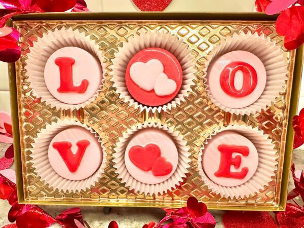 6-LOVE Valentine Chocolate Covered Oreos with Hearts/Valentine Gift/Party Favors/Valentine Party/Sweetheart Gift - Image 3