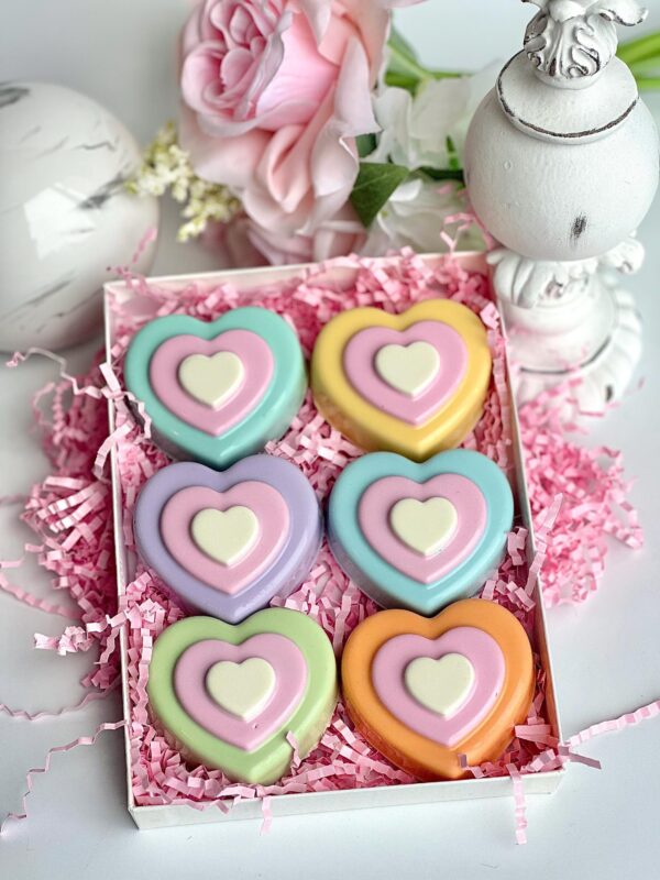 6 Pastel Heart Chocolate Covered Oreo Gift Box/For Valentine’s Day/Valentine Gift/Sweetheart Gift - Image 3