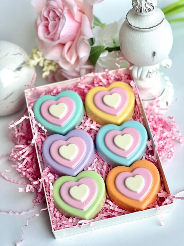 6 Pastel Heart Chocolate Covered Oreo Gift Box/For Valentine’s Day/Valentine Gift/Sweetheart Gift - Image 5