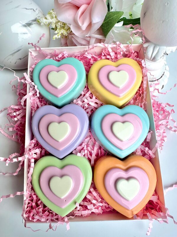 6 Pastel Heart Chocolate Covered Oreo Gift Box/For Valentine’s Day/Valentine Gift/Sweetheart Gift