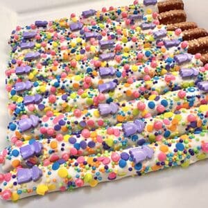 12-Springtime Party Chocolate Covered Pretzels