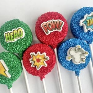 12-Super Hero Comics Oreo Pops/Lollipops