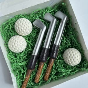 Golf Club Pretzels & Golf Balls Chocolate Gift Set