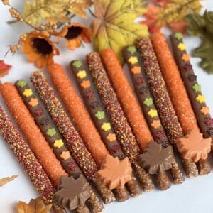 12-Fall Decorated Chocolate Covered Pretzels