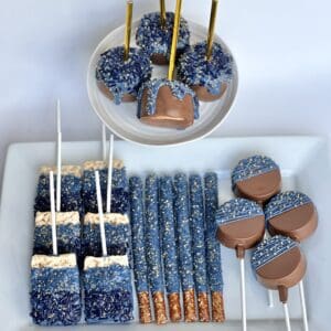 24 Piece Navy Blue & Gold Chocolate Treat Party Package