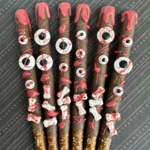 12-Bloody Bones Milk Chocolate Covered Pretzels