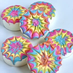 12-Tie Dye White Chocolate Covered Oreos