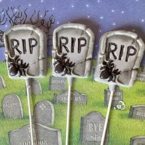 12-Chocolate Tombstone Lollipop Favors For Halloween Party/School Party Favors/Trick or Treators/Party Favors