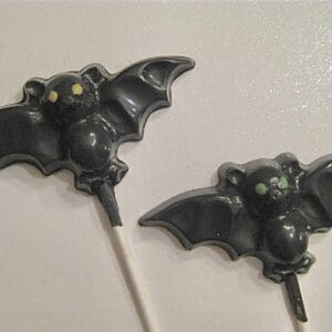 12 Flying Black Bat Chocolate Lollipop Favors